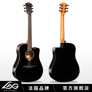正品 法国LAG单板电箱吉他T118DCE民谣吉他弹唱指弹面单木吉他亮光