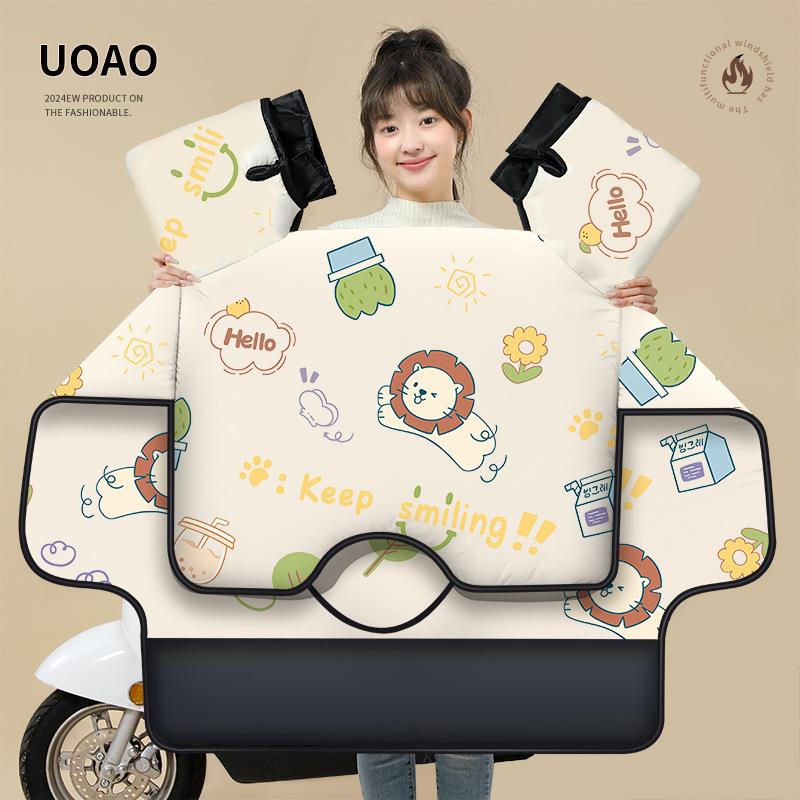 特厚特大号挡风被电动车挡风被双面防水双面防水四季通用冬季加厚