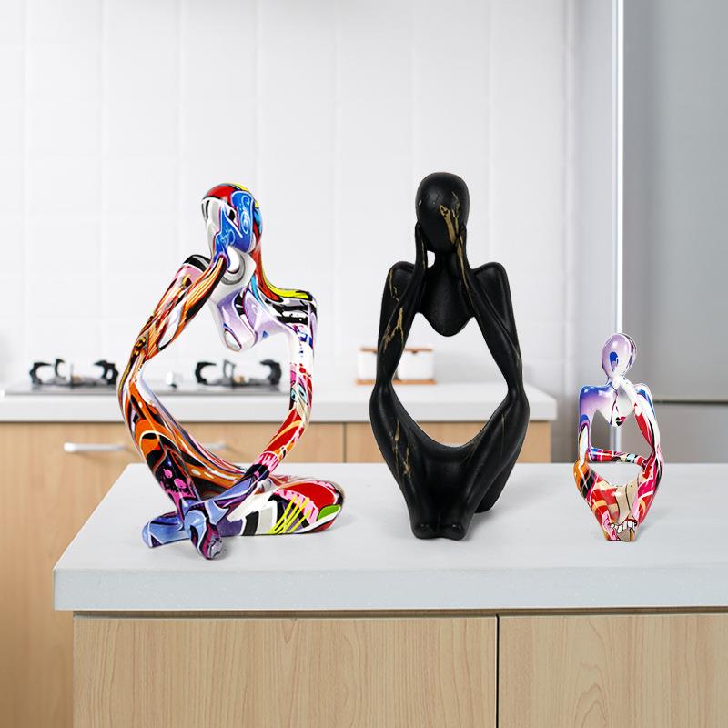 入门玄关摆件飘窗摆件装饰工艺品思考者摆件家居客厅办公室桌面抽