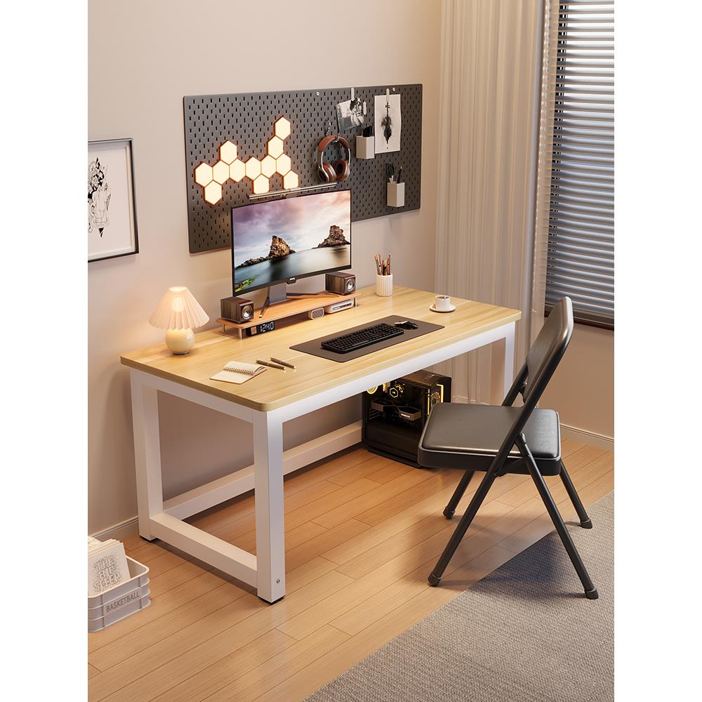 2025新款台式电脑桌轻奢高级感台式卧室家用简易书桌学习桌写字台