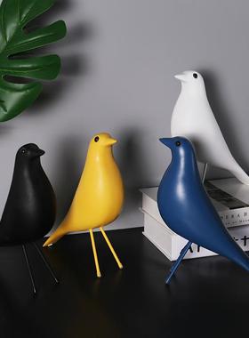 餐边柜装饰品摆件北欧树脂摆件和平鸽小鸟摆件创意现代家居室内客