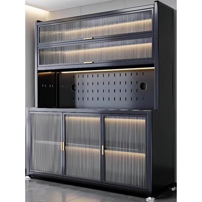 新型碗柜出租房用厨房餐边柜家用钢制橱柜多功能微波炉置物架落地