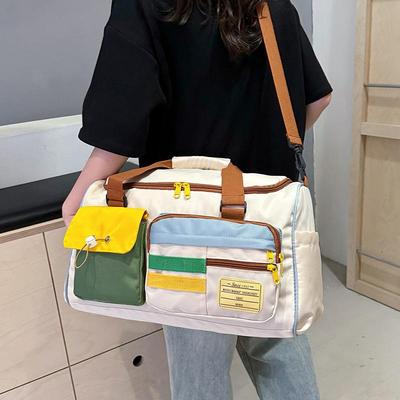 2025新款男士旅行包可上飞机撞色休闲运动健身包女大容量旅游手提