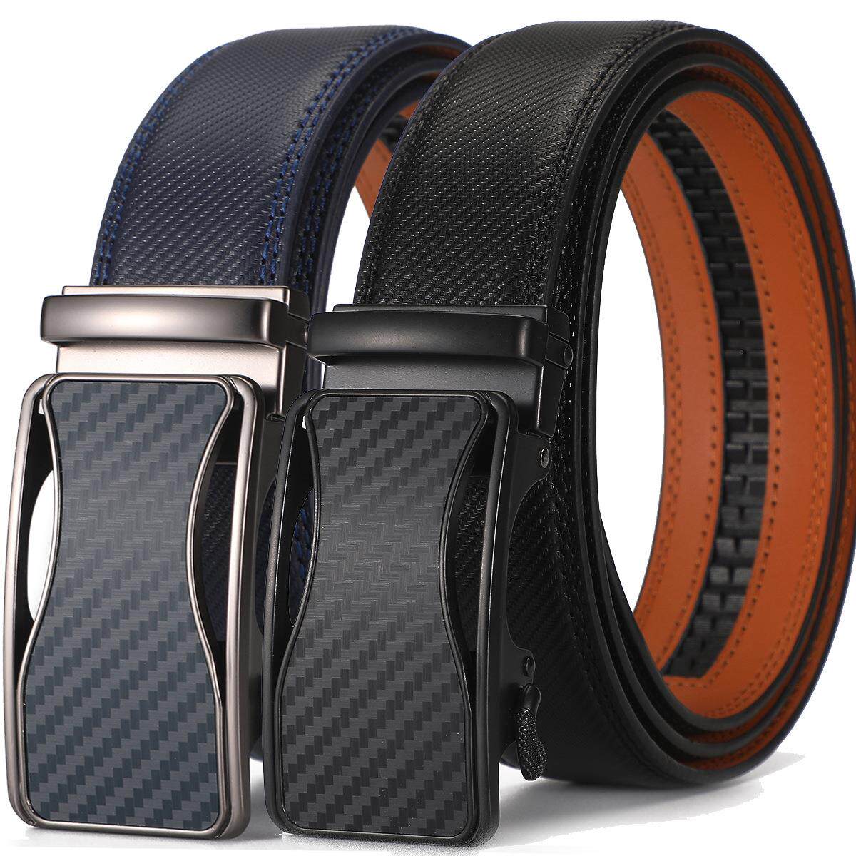 青少年皮带男学生腰带男款学生自动扣男时尚男款裤腰带商务蓝色