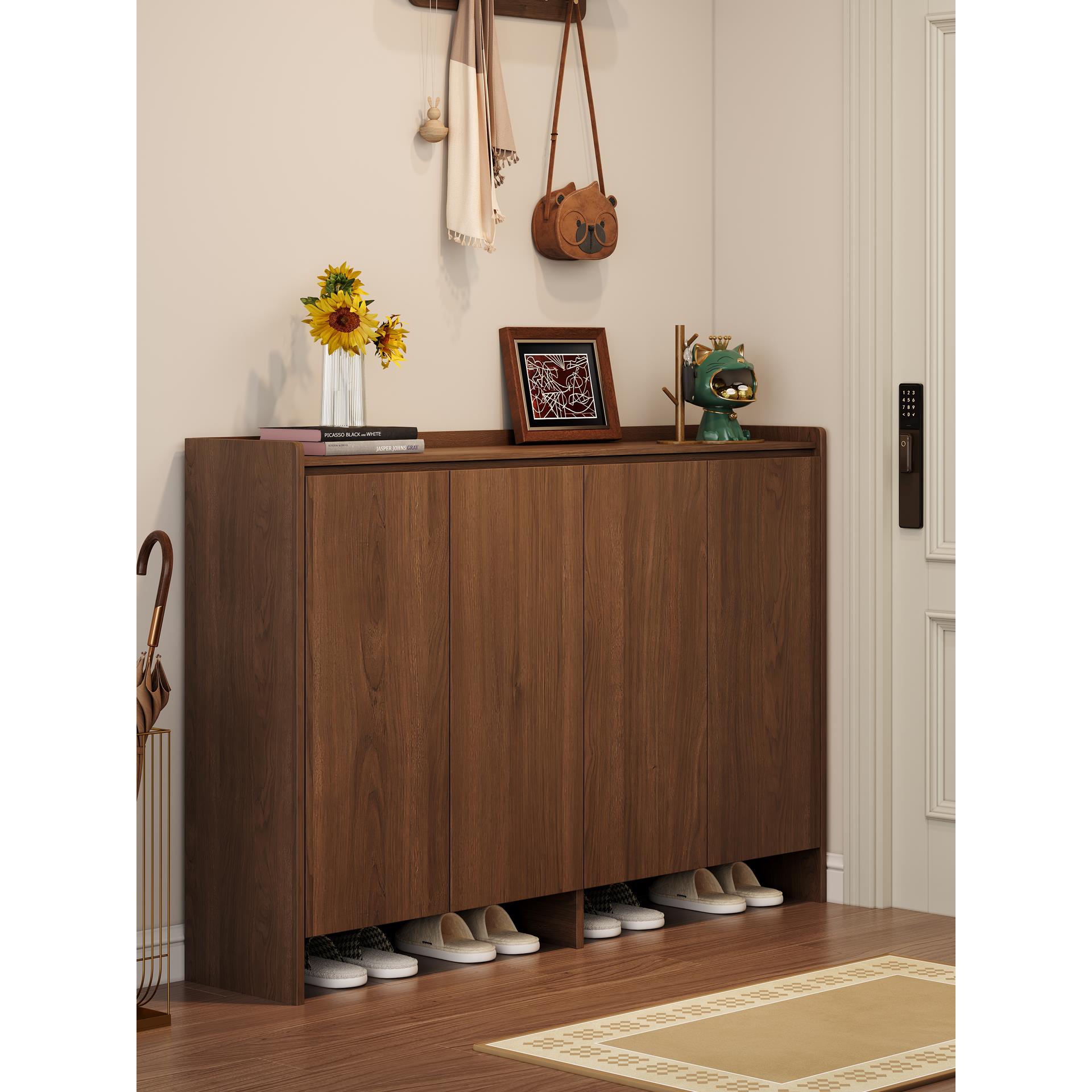 2025新款入门鞋柜门外走廊用带门鞋柜实木入户门口玄关家用门口大