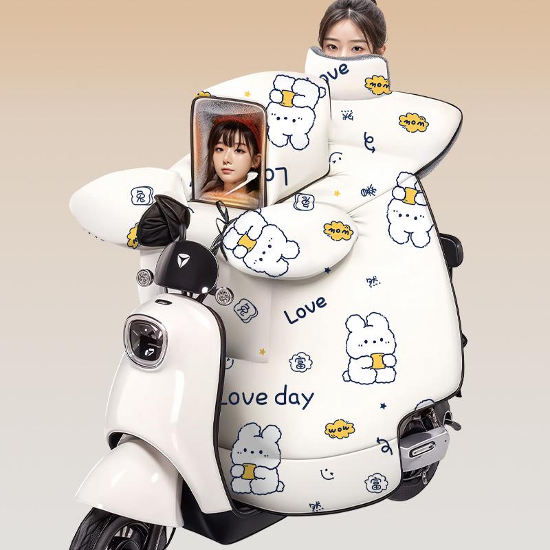 特厚特大号挡风被电动车挡风被双面防水亲子冬季儿童四季通用防水