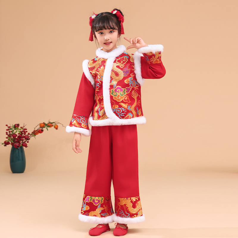 喜庆演出服儿童中国风秧歌