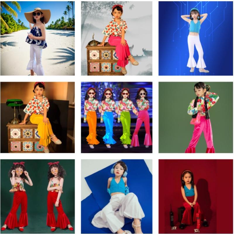 儿童复古港风演出服女80-9