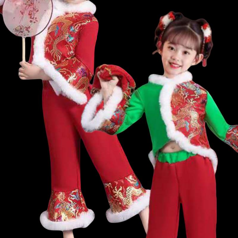 新款2025冬季儿童秧歌服女