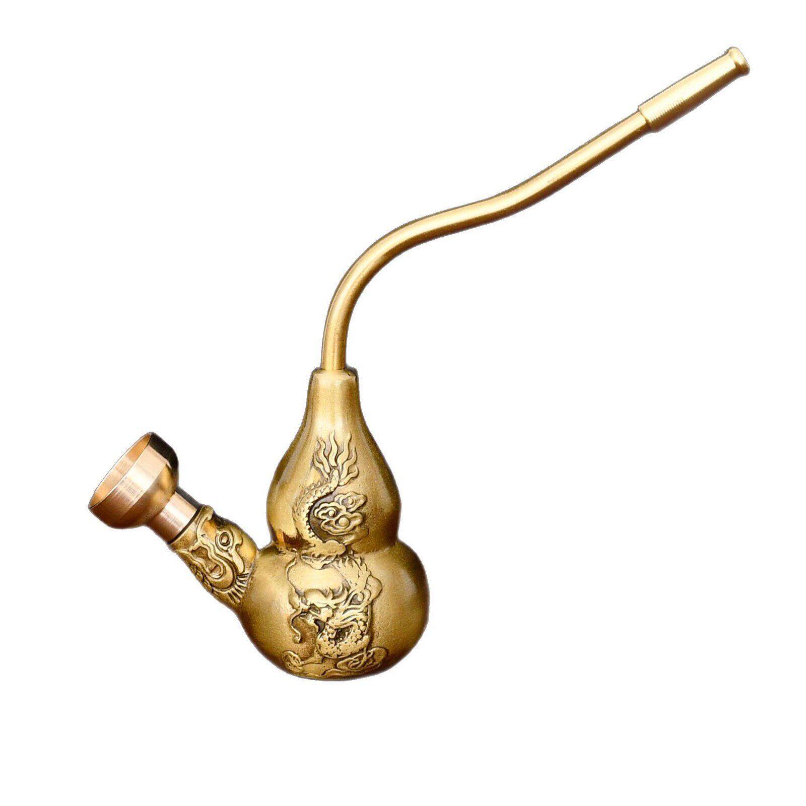 黄铜烟斗短款烟嘴便携水烟壶烟杆带过滤芯旱烟两用可拆卸清洗