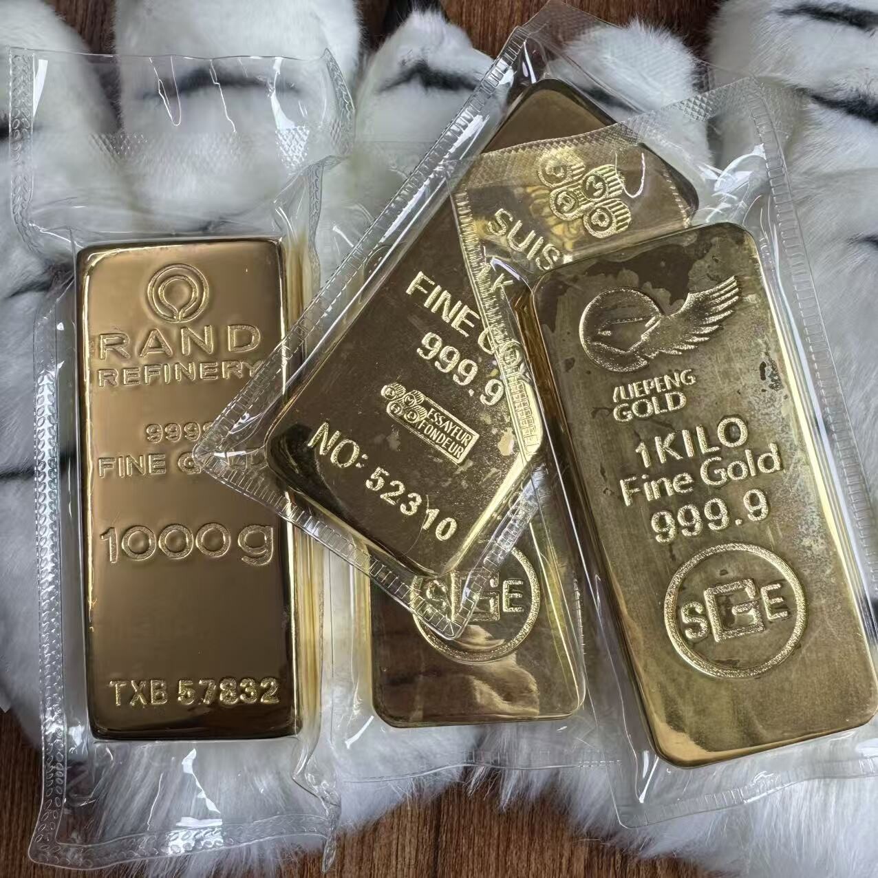 仿真庞博瑞士金条水滴大鹏装饰品500克实心100克新房礼物1000克