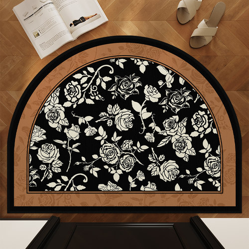 圈绒半圆入门户脚垫入户地垫中古进门口高级感耐脏地毯室内外门垫