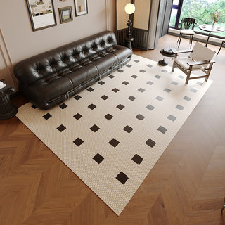 科技皮客厅地毯法式奶油风沙发茶几地垫可擦免洗家用卧室床边防滑