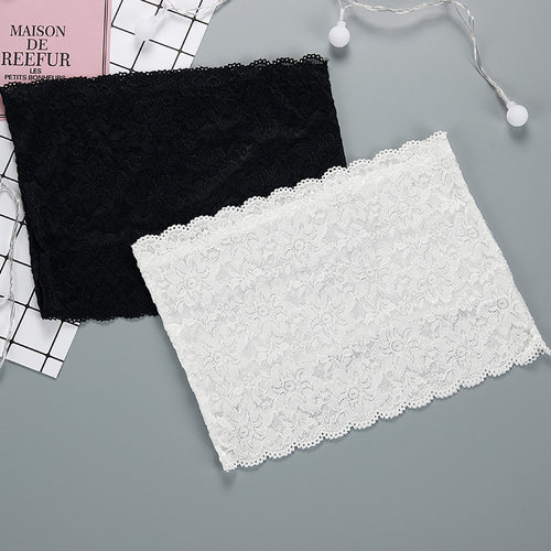 One-word Lace Wrap Chest Long Base Anti-running Underwear Wo