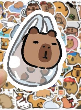 50/100pcs Cute Cartoon Animal Capybara Stickers Decals for L