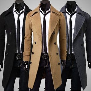 Jacket Men Coat winter for Overcoat Wool Blends Trench Coat