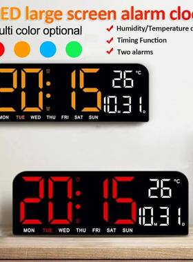 Large LED Digital Wall Clock Temperature Date Week Display C