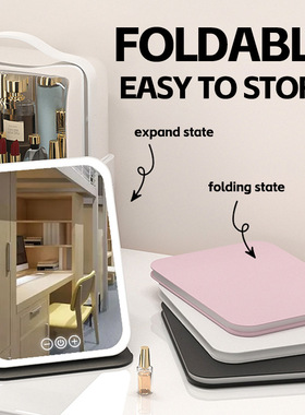 Compact Led Makeup Mirror With Light 1X/3X Magnifying Pocket