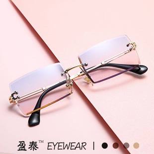 Fashion Rimless Square Sunglasses for Men Women Sun Glasses