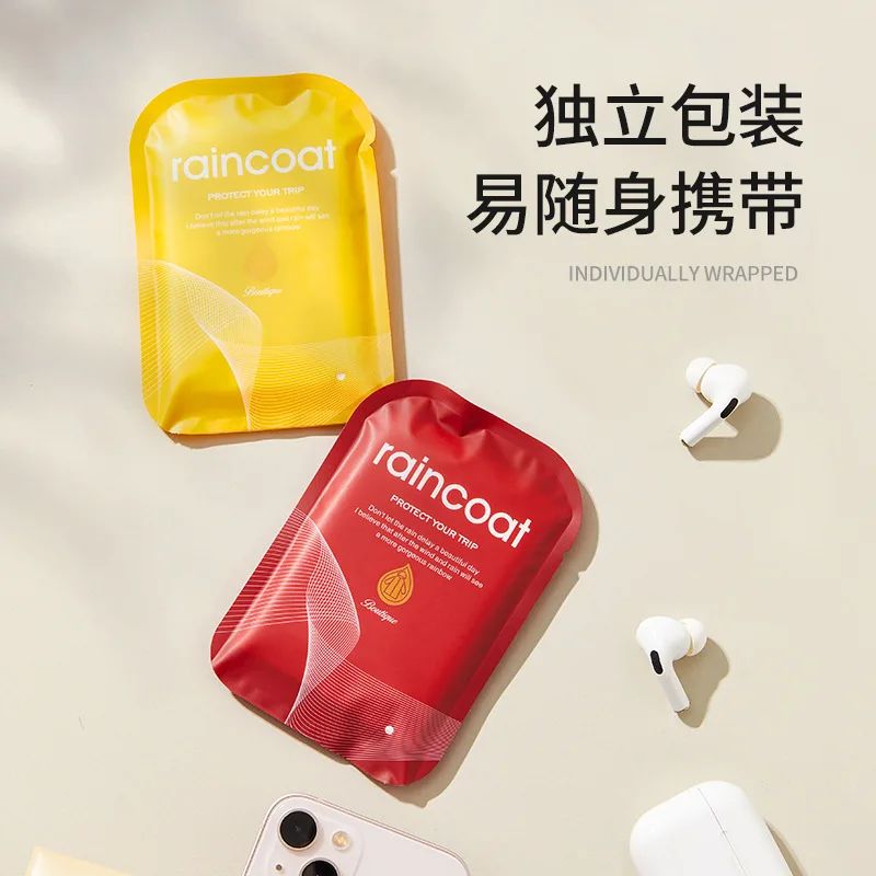 5pcs Portable Thickened Raincoat Travel Outdoor Rainwear Wat