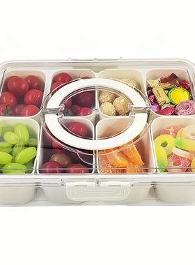 4Grid /8 Grid Snack Box Container, Portable Travel Charcuter