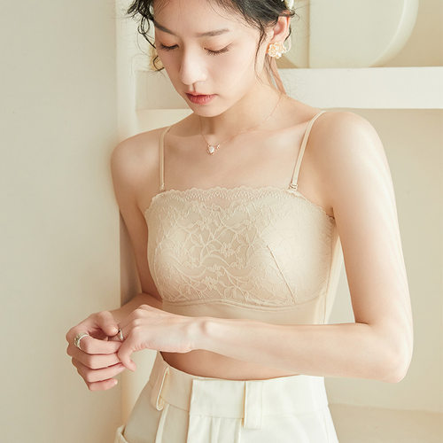 Summer New Strapless Sweet Lace Underwear Small Chest Gather