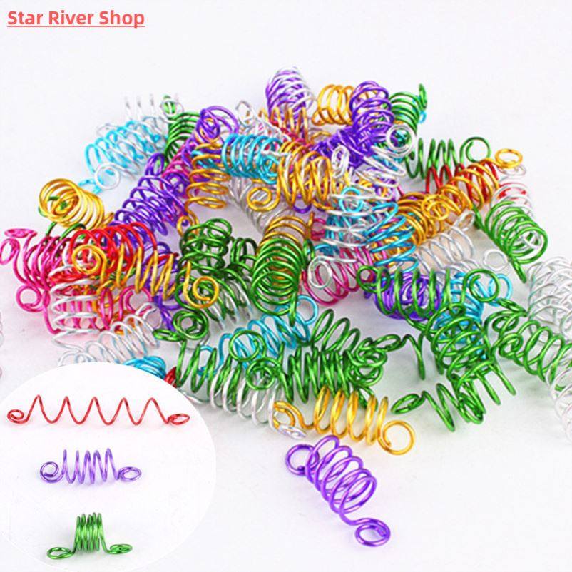 Metal Spring African Hair Rings Beads Cuffs Tubes Charms Dre