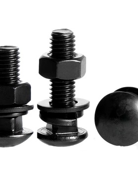 304黑色不锈钢马车螺丝螺母平弹垫套装螺钉螺栓组合M34M568M10M12