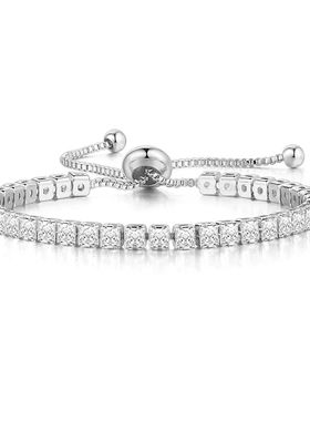 Simple Tennis Bracelet For Women Kpop Luxury Square