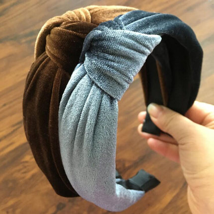 1 PC Knot Cross Tie Solid Fashion Velvet Hair Band Headband