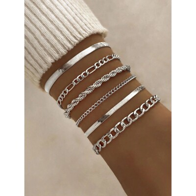 6 Piece Set Gold Color Luxury Bracelets for Women Zircon