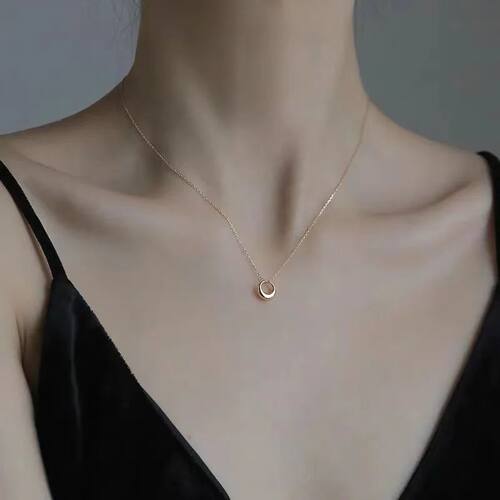 Popular 925 Sterling Silver Round Necklace Geometric Shape