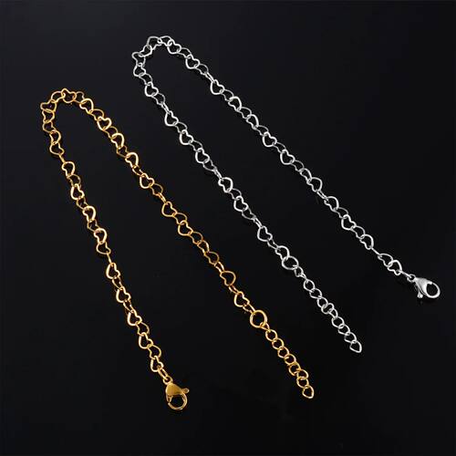 Sweet Heart Bracelet Stainless Steel Link Cute Anklet Foot
