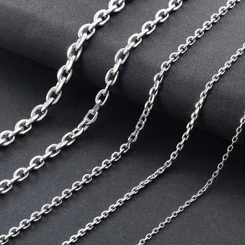 Stainless Steel Silver Color O Shape Chain Necklace 1.6mm /