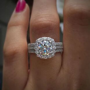 Women Rings with Brilliant Cubic Zirconia Engagement Rings