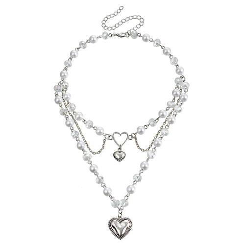 Design Double-layer Pearl Tassel Cross Star Pendant
