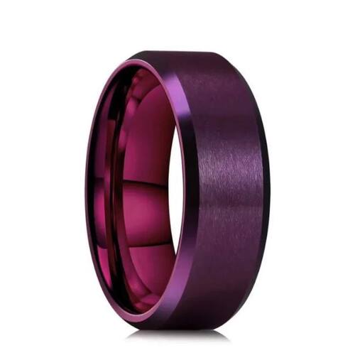 7 Colors Classic 8mm Tungsten Mens Ring Surface Brushed