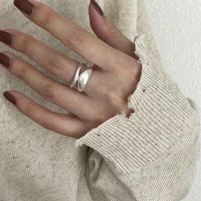 Sterling Silver Irregular Geometry Ring for Women Versatile