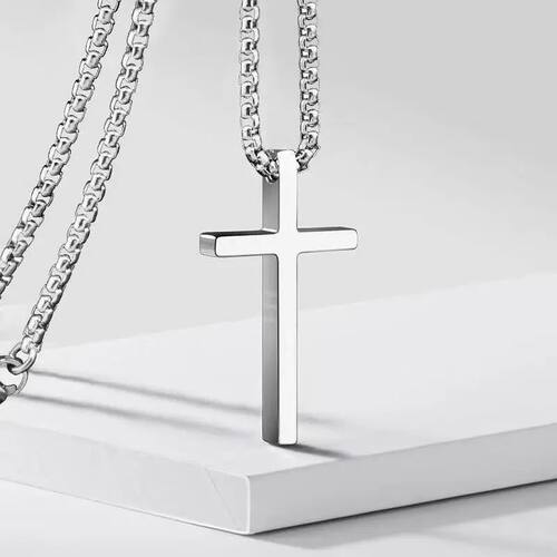 Hip Hop Trend Cross Pendant Necklace for Men Simple Punk