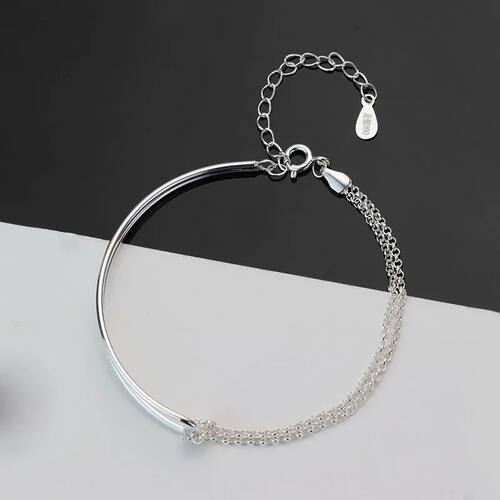 Sterling Silver Double Layered Knotted Bracelet for Women