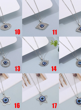 1PC Blue Glass 30mm Evil Eye Pendants Necklace For Women
