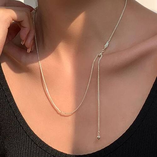 S925 Sterling Silver Adjustable Pull Type Snake Chain