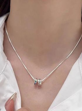 S925 Sterling Silver Snake Bone Chain Colored Zircon