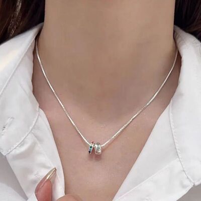 S925 Sterling Silver Snake Bone Chain Colored Zircon