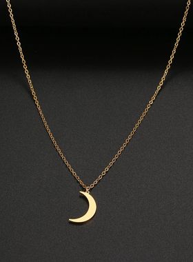 Stainless Steel Necklace New Fashion Moon Chain Pendant