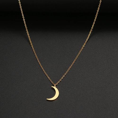 Stainless Steel Necklace New Fashion Moon Chain Pendant