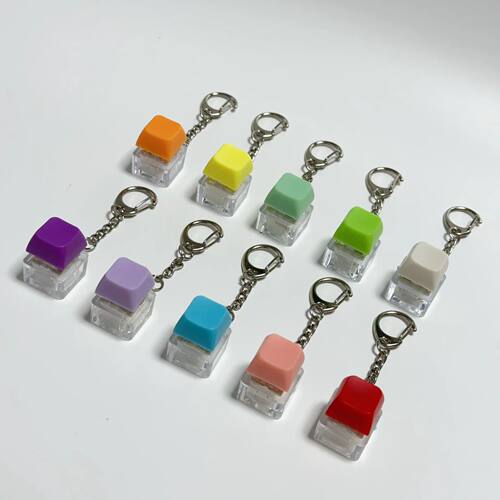 LED Keyboard Key Chain Toy Stress Relief DIY Button Finger