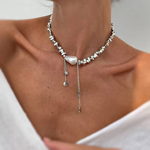 Elegant Irregular Imitation Pearl Beads Necklace for Women