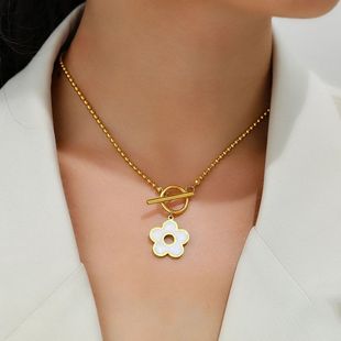 Stainless Steel Necklaces Exquisite Cartoon Flower Shell