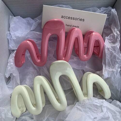 Colorful Jelly Wave Hair Claw Hairpin Women Girls Fashion